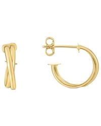 Italian Gold - 14K Double Row Hoops - Lyst