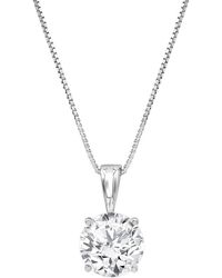 Lab Grown Diamonds - 14k 0.50 Ct. Tw. Lab Grown Diamond Solitaire Pendant Necklace - Lyst