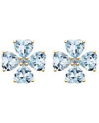 Kai Fine Jewelry - 14K 3.83 Ct. Tw. Diamond & Aquamarine Stud Earrings - Lyst