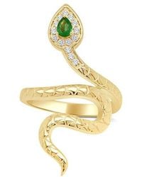 Sabrina Designs - 14K 0.27 Ct. Tw. Diamond & Emerald Snake Wrap Ring - Lyst