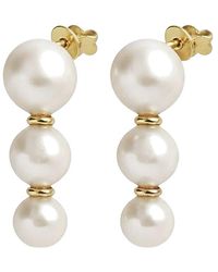 Gabi Rielle - Femme Felling 14K Plated 8; 7; 5Mm Pearl Post Earrings - Lyst
