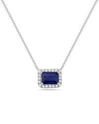 Forever Creations Signature - Forever Creations 14K 1.57 Ct. Tw. Diamond & Sapphire Halo Necklace - Lyst