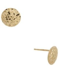 Italian Gold - 14K 9Mm Diamond Cut Disk Stud Earrings - Lyst