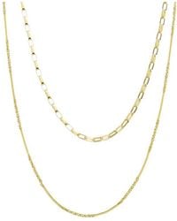 Italian Gold Over Silver - 18K Plated Multi Strand Necklace - Lyst