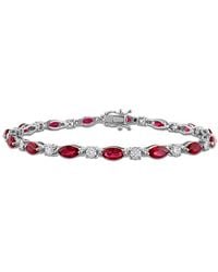 Lab Grown Gemstones - Created Forever 18K 8.40 Ct. Tw. Lab-Grown Diamond & Lab-Grown Ruby Tennis Bracelet - Lyst