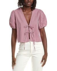 REVERIEE - Check Blouse - Lyst
