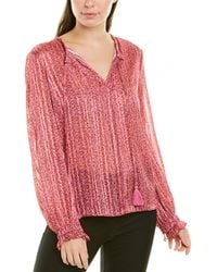 10 Crosby Derek Lam Floral-print Tassel Tie Long-sleeve Blouse - Pink