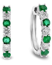 LEVARON - 14K 1.15 Ct. Tw. Diamond & Emerald Earrings - Lyst