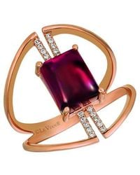 Le Vian - Positivity 14K Rose 3.40 Ct. Tw. Diamond & Rhodolite Cocktail Ring - Lyst