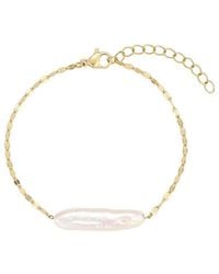 Adornia - 18K Plated Stainless Steel 27.2Mmx7.5Mm Pearl Bracelet - Lyst