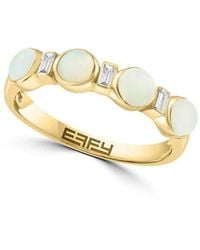 Effy Fine Jewelry - 14K 0.85 Ct. Tw. Diamond & Ethiopian Opal Ring - Lyst