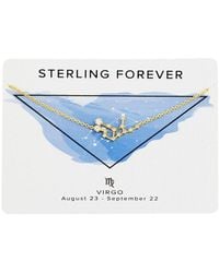 Sterling Forever - 14k Plated Cz Virgo Delicate Constellation Necklace - Lyst
