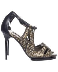 Balenciaga - Leather Snake Metallic Leather Sandal (Authentic Pre-Loved) - Lyst