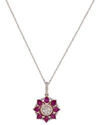 Diana M. Jewels - Fine Jewelry 14k Rose Gold 1.77 Ct. Tw. Diamond & Ruby Necklace - Lyst