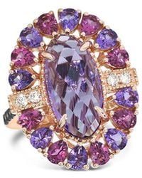 Le Vian - Color On Color 14K Rose.05 Ct. Tw. Diamond & Gemstone Cocktail Ring - Lyst