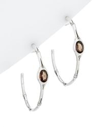 John Hardy - Bamboo Silver Smoky Quartz Hoop Earrings - Lyst