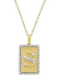 Ethos Creations - Brilliant Bloom 14K 0.25 Ct. Tw. Lab-Grown Diamond Initial Pendant - Lyst
