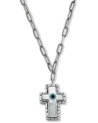 Samuel B. - Silver Pearl Paperclip Necklace - Lyst