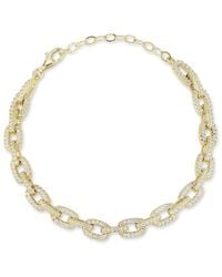 Chloe and Madison - 14k Over Silver Cz Link Bracelet - Lyst