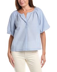 Max Studio - Bubble Sleeve Seersucker Shirt - Lyst