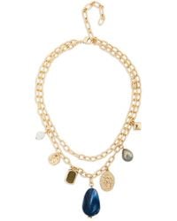 Saachi - Golden Muse Layered Charm Necklace - Lyst