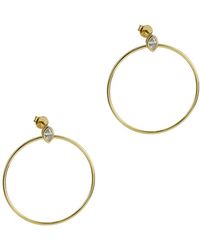 Argento Vivo - 18k Over Silver Cz Open Drop Earrings - Lyst