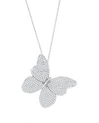 Suzy Levian CZ Jewelry - Suzy Levian Silver Cz Butterfly Necklace - Lyst