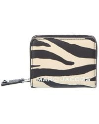 Marc Jacobs - Zebra Bold Slg Mini Leather Compact Wallet - Lyst