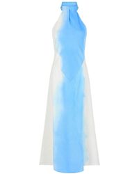 Ferragamo - Abstract-Print Halter Neck Dress - Lyst