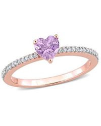 Rina Limor 10k Rose Gold 0.48 Ct. Tw. Diamond & Rose De France Ring - Pink