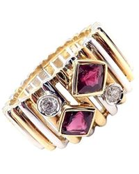 Van Cleef & Arpels - 18K Two-Tone 0.40 Ct. Tw. Diamond & Ruby Ring (Authentic Pre-Owned) - Lyst