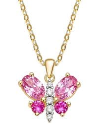 Genevive Jewelry - Rachel Glauber 14K Plated Cz Pendant Necklace - Lyst