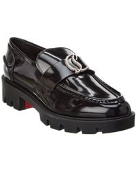 Christian Louboutin - Cl Moc Lug Strass Leather Loafer - Lyst