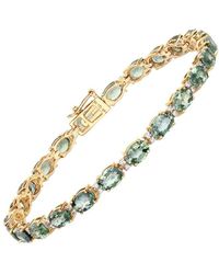Diana M. Jewels - Fine Jewelry 14k 12.79 Ct. Tw. Diamond & Green Sapphire Tennis Bracelet - Lyst
