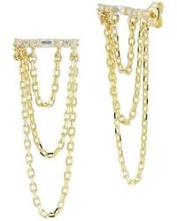 Sphera Milano - 14k Over Silver Cz Chain Earrings - Lyst