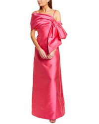 Carolina Herrera Dramatic Bow Silk-blend Column Gown - Pink