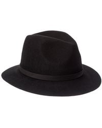 Bruno Magli - Leather Band Wool Fedora - Lyst