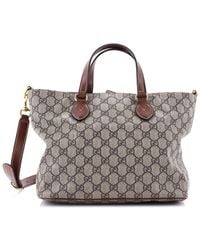 Gucci - Gg Coated Canvas & Leather Convertible Soft Tote Small (Authentic Pre-Loved) - Lyst