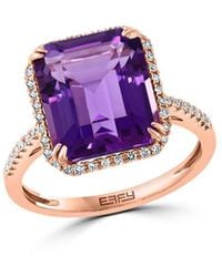 Effy Fine Jewelry - 14K Rose 5.94 Ct. Tw. Diamond & Amethyst Ring - Lyst
