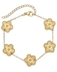 Adornia - 14K Plated Stainless Steel Tarnish-Resistant 5-Leaf Clover Station Bracelet - Lyst