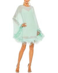 Mac Duggal - Trapeze Feather Trim Mini Dress - Lyst
