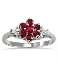 Gem Spark - 14K 0.86 Ct. Tw. Diamond & Ruby Ring - Lyst