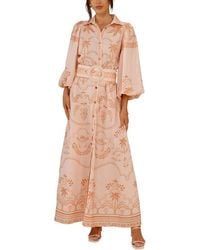 AMINA GLAM - Linen-Blend Maxi Dress - Lyst