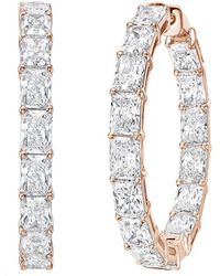 Diana M. Jewels - Diana M. 14K Rose 10.00 Ct. Tw. Lab-Grown Diamond Hoop Earrings - Lyst
