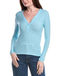 James Perse - Jersey Henley Top - Lyst