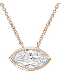 Diana M. Jewels - Diana M. 14K Rose 2.00 Ct. Tw. Lab-Grown Diamond Solitaire Bezel Pendant - Lyst
