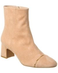 Stuart Weitzman - Milla Chain Zip Suede Booties - Lyst