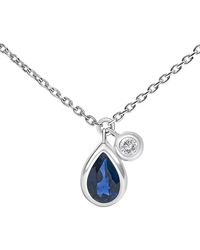 Haus of Brilliance - Colorful Gemstones 14K 0.60 Ct. Tw. Diamond & Sapphire Solitaire Necklace - Lyst