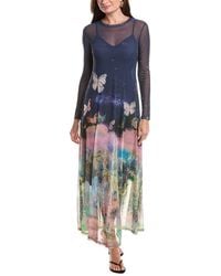 Johnny Was - Mesh Long Sleeve Maxi Dress - Lyst