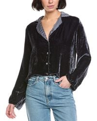 Velvet By Graham & Spencer - Brenna Velvet Silk-Blend Shirt - Lyst